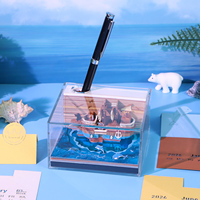 Navire pirate 3D bloc-notes créatif papier artisanat prédécoupé calendrier feuilles déchirer bloc-notes collant pour cadeau de papeterie nautique