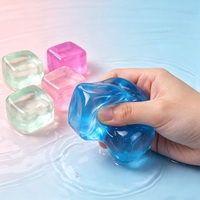 Jouet sensoriel coloré en forme de cube de glace à presser, jouet transparent à rebond lent pour adultes et enfants, cadeau d'anniversaire