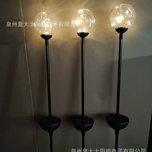 Solar Garden Light <b>Led</b> Transparent <b>Ball</b> Black Stainless Steel Portable Water Resistant Outdoor Decorative Lamp - Product Image 4