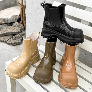 Botines <span class=keywords><strong>de</strong></span> PVC con Punta Cerrada, Impermeables, con Suela Gruesa, para <span class=keywords><strong>Mujer</strong></span>, Moda Otoño-Invierno, Zapatos para Lluvia - Product Image 4