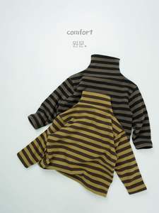 คอลเลคชั่นฤดูใบไม้ร่วงเสื้อตัวในสำหรับเด็กสไตล์ญี่ปุ่นและเกาหลีเสื้อตัวในคอตั้งลายทางสำหรับเด็กผู้ชายและเด็กผู้หญิงแบบนุ่ม - Product Image 3