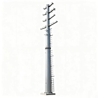 Poteaux de lignes électriques aériennes octogonaux en acier galvanisé pour la transmission électrique, 8m, 10m, 12m, 15m, 18m, 21m, 24m