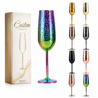 Flûtes à champagne et verres à vin rouge en acier inoxydable 304 de 8 oz, personnalisables, gravées, réutilisables, pour mariage et fête
