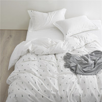 Parure de lit en coton égyptien uni à motif floral, housse de couette durable et respirante pour hôtels et maisons