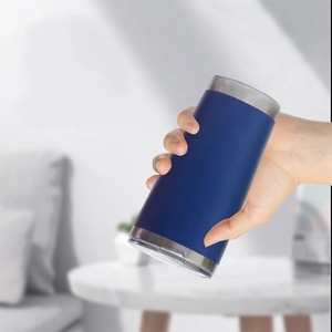 Bouteille d'eau isotherme à double paroi sous vide 20 oz, tasse à café en acier inoxydable, gobelet mince et haut de 20 oz avec couvercle hermétique et paille - Product Image 6