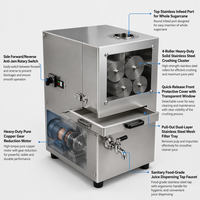 Presse à jus de canne à sucre électrique professionnelle à 4 rouleaux en acier inoxydable, extracteur de jus de canne à sucre à haute extraction avec filtre