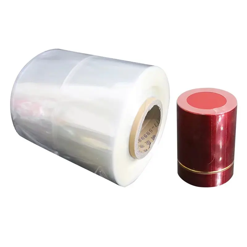 PVC transparent red green customized Heat Hot Wrap Shrink Film for seal glass jar and bottle top