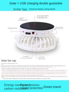 Biểu Tượng Tùy Chỉnh Có Thể Điều Chỉnh Ba Cấp Độ Người Hâm Mộ Tốc Độ Đàn Hồi Khóa Upf 50 + Năng Lượng Mặt Trời Powered Fan Sun Visor Mũ - Product Image 4