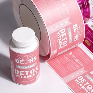 Étiquette autocollante blanche imperméable de haute qualité pour bouteille et pot, impression de luxe pour produits de santé, petit rouleau - Product Image 6