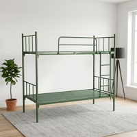 Lit superposé en métal au design moderne, lit double en acier, cadre en fer, mobilier de chambre à coucher pour hôtel et salon, couleur personnalisable