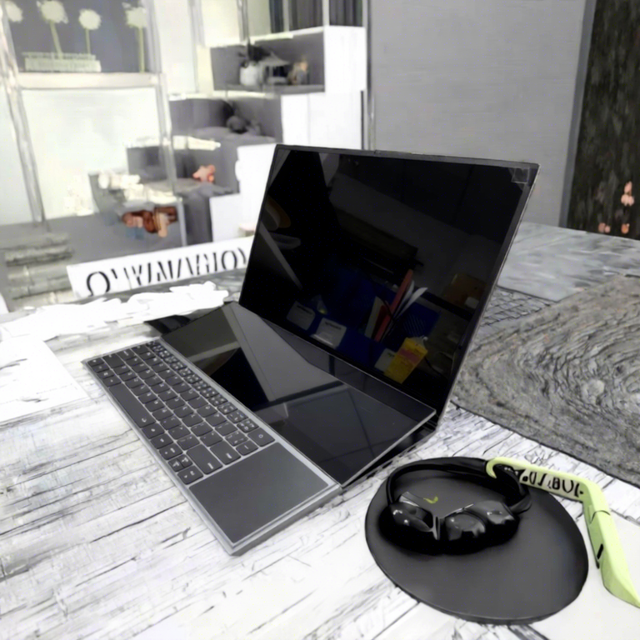 No Brand Dual Screen School Laptops 16+14 Inch Windows 11 Notebook PC Secondary Display SSD Intel Celeron Study Online Class