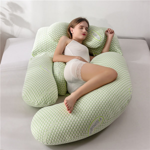 Oreiller de <span class=keywords><strong>grossesse</strong></span> en mousse à mémoire de forme pour femmes enceintes, multifonctionnel en forme de U, taille douce, pour dormir sur le côté - Product Image 2
