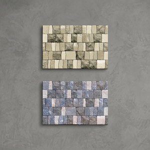 Carreaux muraux en céramique brillante gris pierre 12x18 300x450mm Effet goutte de pluie 3D pour la conception moderne des extérieurs et des façades - Product Image 5