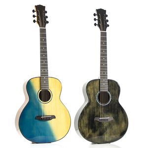 Guitarra Acústica de 36 Pulgadas con Tapa Sólida, Acabado Brillante, Tapa de Abeto Sólido, Incrustaciones de Concha Cruzada, Guitarra de Viaje, Venta al por Mayor - Product Image 6