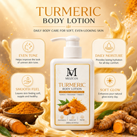 Lotion corporelle au curcuma 200 ml, marque privée OEM ODM, enrichie en vitamine C, niacinamide et beurre de karité, hydratante et unifiante pour le teint