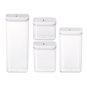 Conteneur de stockage alimentaire en plastique transparent 500ML 800ML 1200ML 1800ML avec couvercle hermétique à clipser pour le stockage de céréales, noix et épices dans la cuisine - Product Image 5