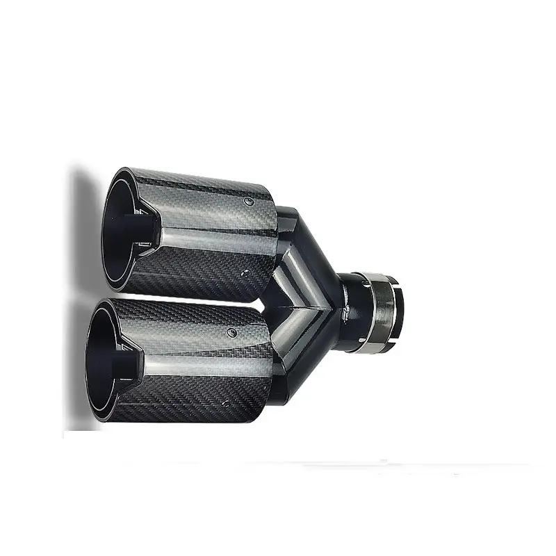 Sortie de style Y 89mm Double embouts de silencieux Embouts d'échappement universels en Fiber de carbone M performance Tuyaux d'extrémité pour la série BMW