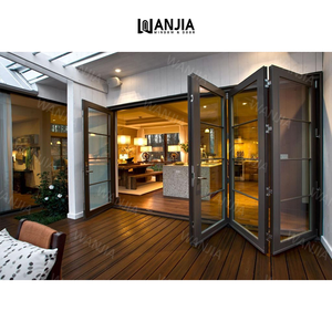 Nhiệm vụ nặng nề thủy tinh ven biển Cửa thương mại gấp cửa kính nhiệt phá vỡ <span class=keywords><strong>Bifold</strong></span> cửa - Product Image 2