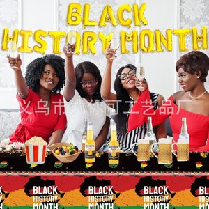 Mantel Desechable para el Mes de la Historia Negra, Decoración para Fiesta con Temática Afroamericana, Diseño Impreso Digital en 3 Colores - Product Image 1