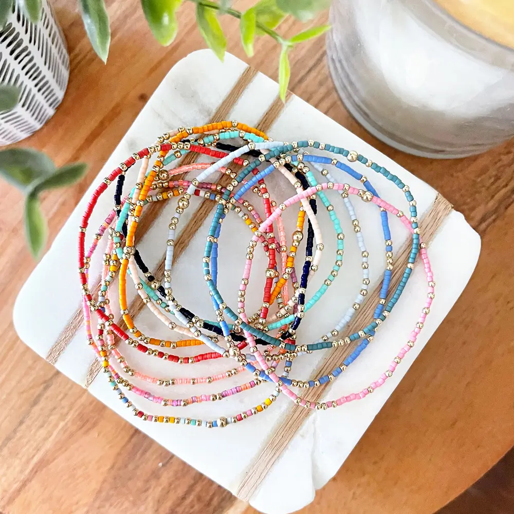 Vendita all'ingrosso calda bohémien stile rame perline colorate fatte a mano perline braccialetto popolare per le donne della ragazza catena a mano Set Kit