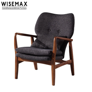 WISEMAX FURNITURE Hot Sale Modern Relax Leisure High Back Lazy <strong>Chair</strong> Accent Wood <strong>Arm</strong> <strong>Single</strong> Lounge <strong>Chair</strong> for Living Room - Product Image 5