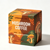 LIFEWORTH Vente en gros de poudre de café instantané aux champignons Lion's Mane et Reishi, complément alimentaire