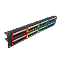 Panneau de brassage 48 ports RJ45 coloré pour montage en rack | 2U 19" Cat6/Cat5e UTP non blindé |   Gestion des câbles réseau pour les télécommunications