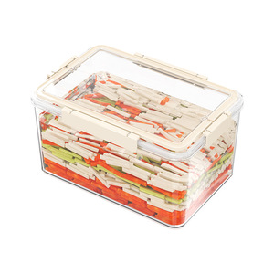 <b>Refrigerator</b> Storage Boxes Food Grade Rectangle Clip On Lid Airtight <b>Containers</b> For Vegetables And Kimchi Preservation - Product Image 5