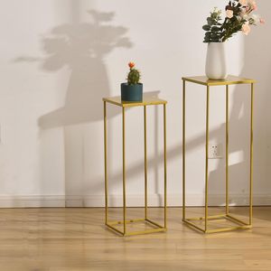 Soporte de flores ecológico moderno de metal dorado mesa para plantas Marco de metal mesa decorativa para uso en el hogar exterior embalaje de pedido por correo - Product Image 5