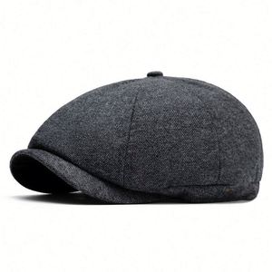Hot Selling Autumn Winter Men Winter Betet 8 Panels Newsboy Cap <b>Hat</b> With Warm Lining - Product Image 6