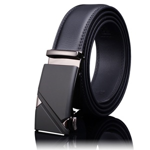 Ceinture d'affaires en cuir de <span class=keywords><strong>vachette</strong></span> véritable avec boucle automatique en alliage, longueur réglable de 110 à 125 cm pour un usage quotidien professionnel et décontracté - Product Image 5