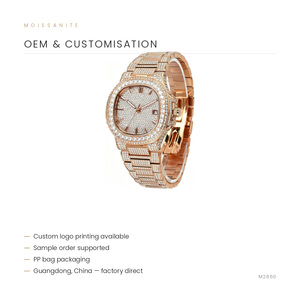 Montre mécanique étanche de luxe pour homme, style sport et affaires, cadran ovale, entièrement sertie de diamants Moissanite, en acier inoxydable - Product Image 5