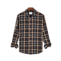 Kemeja Pria Biru Polos Kancing Depan Lengan Panjang Bahan Katun Poplin Smart Casual Saku Dada Musim Gugur