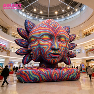 Grande sculpture gonflable en forme de visage pour la décoration de scène de concert - Product Image 2