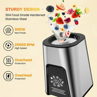 Mixeur personnel 800W pour smoothies, boissons glacées et glace pilée avec bouteille portable sans BPA - Utilisation hôtelière et extérieure