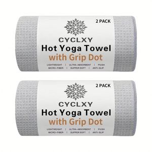Serviette de yoga antidérapante personnalisée, écologique, avec points de préhension, en microfibre absorbante, pour Bikram et fitness - Product Image 1
