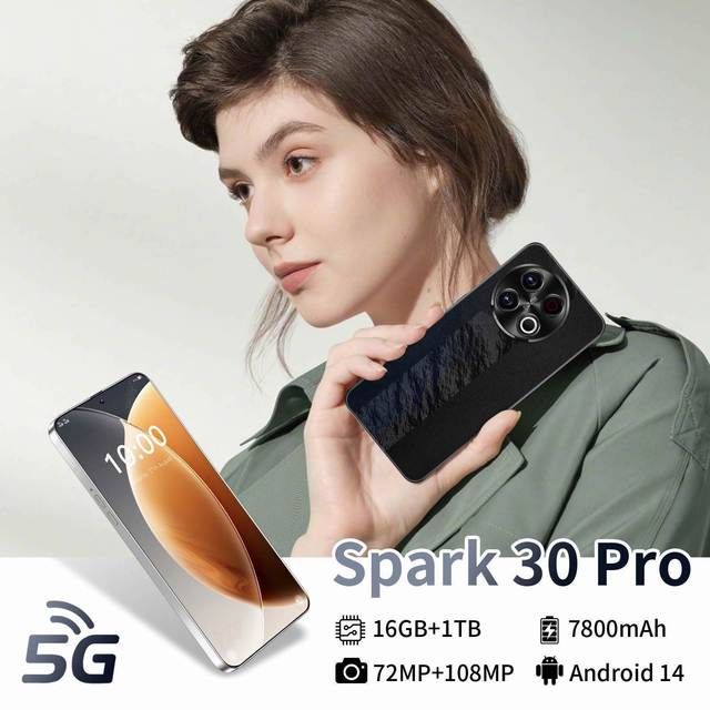 Latest Mobile with Tv Function Charger Fast Charging Spark 30 Cellphones Android Smartphone Phone Smart Phones 7.5 Inches