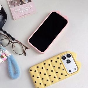 Anti-Fall Soft Silicone Mobile Phone Case for iphone 17/16/15 Pro Max Stereo Polka Dot Cat Ear 360 Protection for <strong>Apple14</strong>/13 12 - Product Image 3