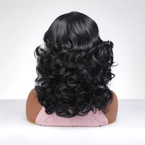 Peluca de encaje frontal para mujer, pelucas de fibra resistente al calor, pelucas sintéticas naturales cortas rubias negras, sin flequillo - Product Image 6