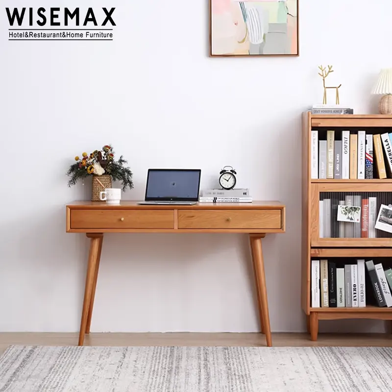 WISEMAX FURNITUREモダンな木製デスクライティングデスクホームコンピュータデスクリビングルームウッドコーナードレッシングテーブル