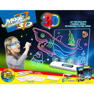 Allumez 8 couleurs coloré Doodle bricolage <span class=keywords><strong>lumineux</strong></span> magique bloc-notes 3D Led planche à dessin jouet pour les enfants - Product Image 4