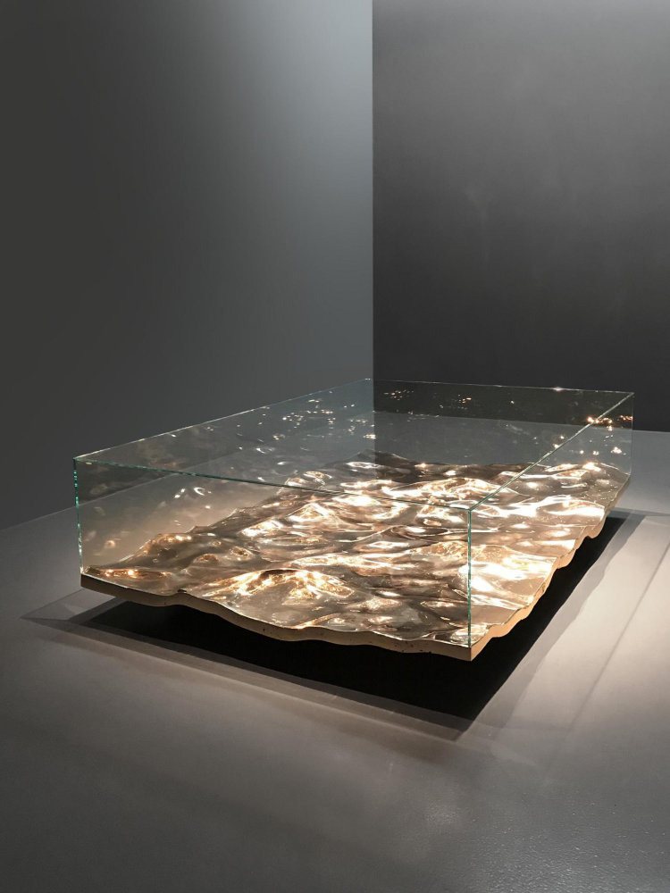 Gold + ultra white glass