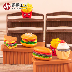 ฟิกเกอร์อาหารจิ๋วจำลองแฮมเบอร์เกอร์ตกแต่งเค้กพีวีซีอุปกรณ์เสริม DIY รุ่น D1318 - Product Image 2