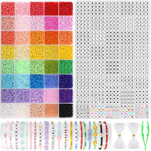 DIY Jewelry Set 12000 Seed <b>Beads</b> 40 Colors 3mm Round Acrylic <b>Plastic</b> Letter <b>Beads</b> For Friendship Bracelets Making - Product Image 1