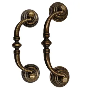 Klassieke Borgtochtkast Trekt 4-1/4 "Gat Centra Antieke Bronzen Dressoir Lade Handvat Meubels Hardware Voor Keuken