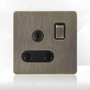 朗格奥青铜拉丝不锈钢面板1/2/3/4组开关复古家居装饰墙壁按钮英国插座类型C + USB - Product Image 5