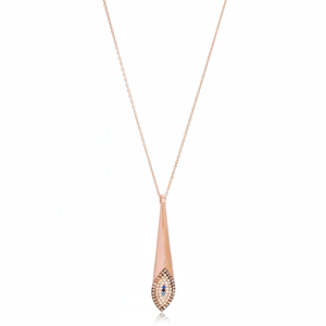 Eye Design Long Zircon Pierre Forme Pendentif Turc En Gros Fabriqué À La Main 925 Bijoux En Argent Sterling - Product Image 2