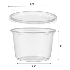 <b>Plastic</b> Disposable PP Microwavable Detachable 16 oz Eco-Friendly American Style Deli <b>Container</b> for Go <b>Food</b> Storage - Product Image 2