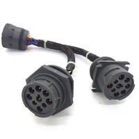 Noir Type1 J1939 9pin Splitter Y Câble ELD Câble Femelle à 2 Mâle Diagnostic Wire Harness Fleet Cable