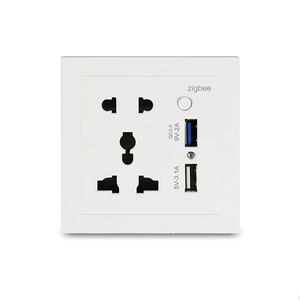 Smart Home Automation Alexa Google Home Tuya Zigbee Smart Wall <b>Socket</b> 5Pin Universal Plug with 2USB Outlet 9V 2A - Product Image 1